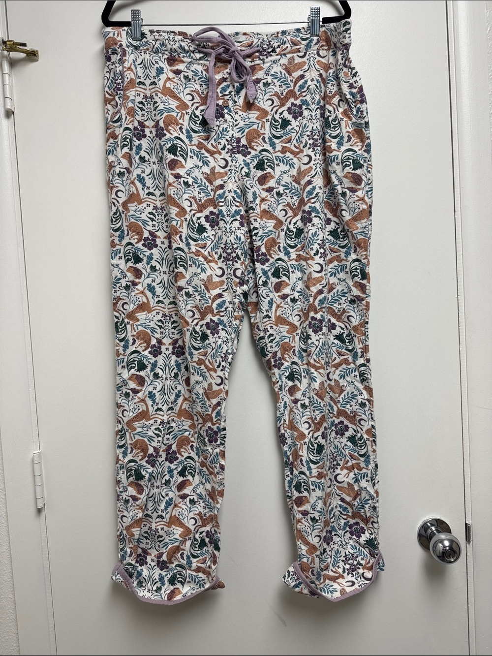 Fat Face Eva Lino Fox Pyjama Bottoms Size 14 Cotton Whimsical Forest Novelty - Picture 2 of 6